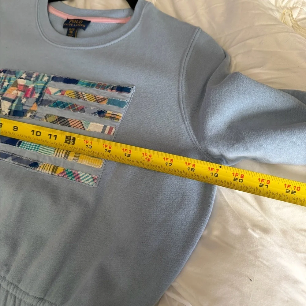 Polo by Ralph Lauren Light Blue Sweatshirt dress with Patchwork Flag